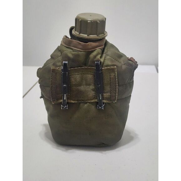 Vtg 1973 US Military Plastic Canteen Water Bottle with Army Cover - Picture 3 of 11